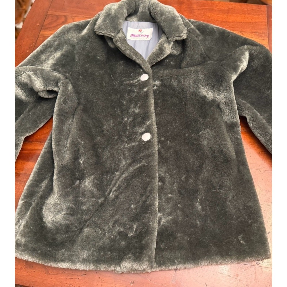Vintage Monterey Fashions Faux‎ Gray Coat Women's 14 80s 90s